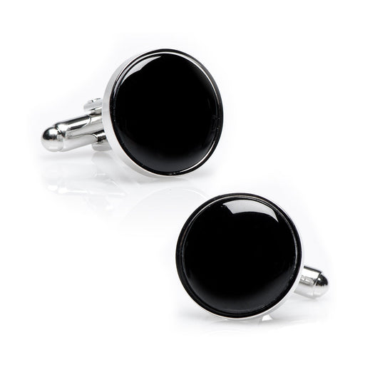 Silver and Onyx Cufflinks - Concordia Style Boutique