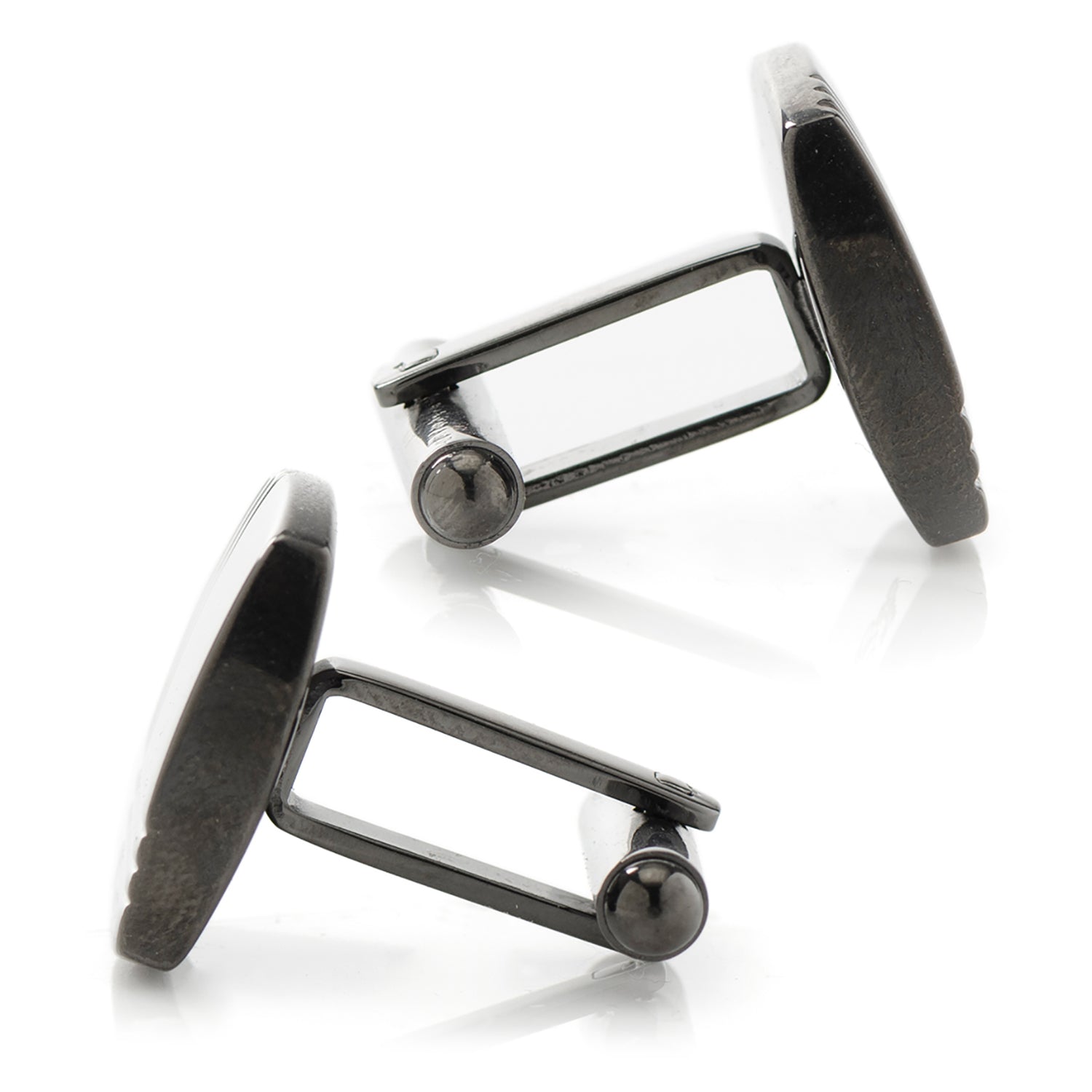 Stainless Steel Gunmetal Tartan Plaid Cufflinks - Concordia Style Boutique