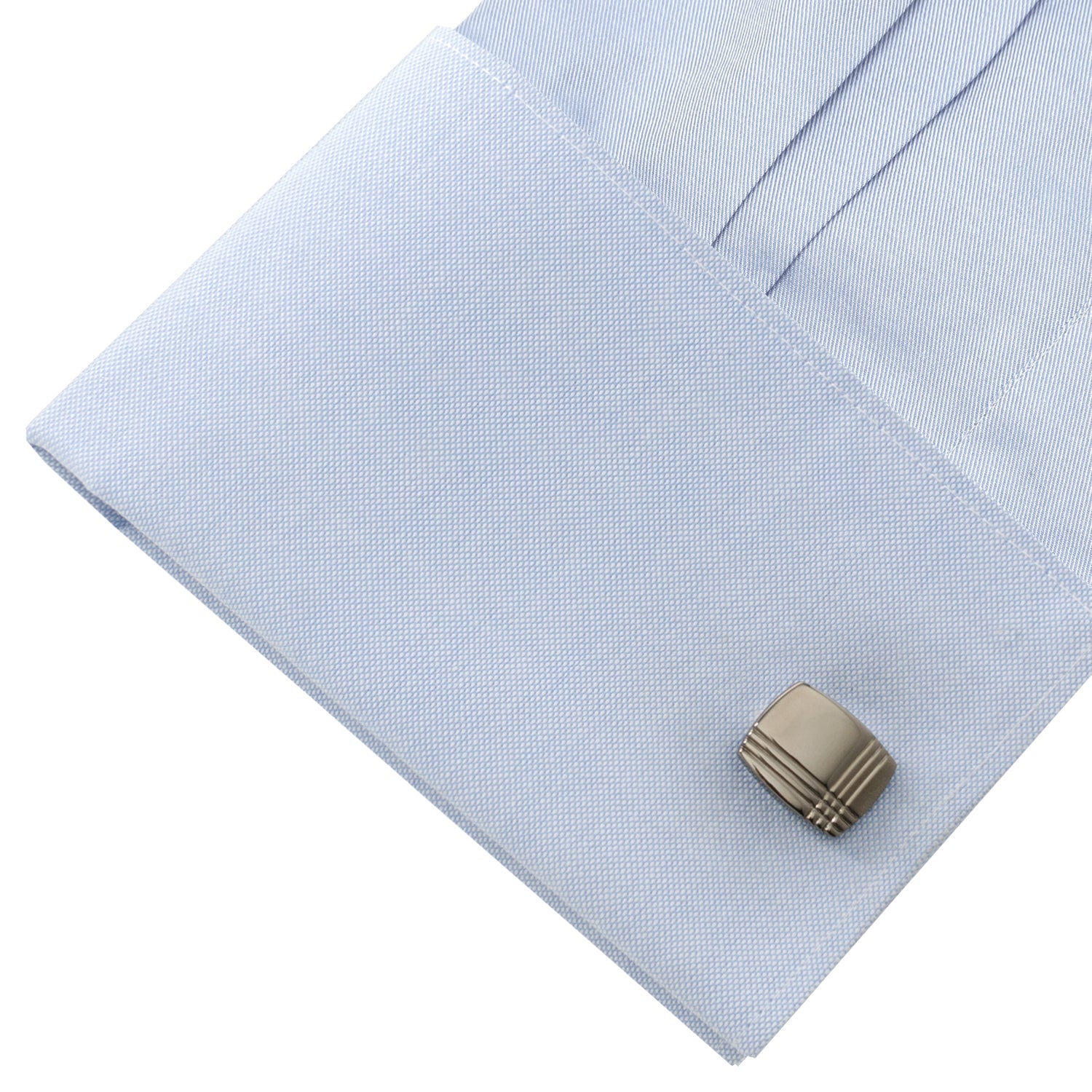 Stainless Steel Gunmetal Tartan Plaid Cufflinks - Concordia Style Boutique