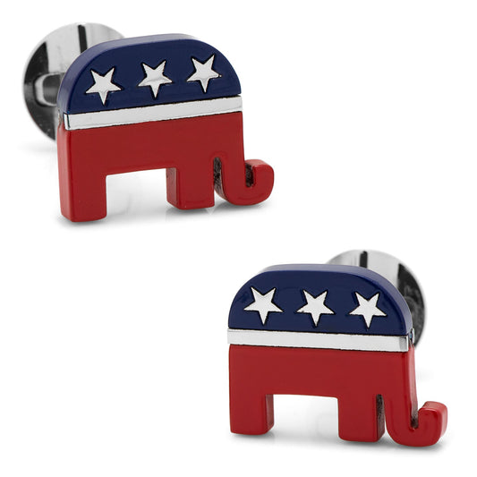 Stainless Steel Republican Elephant Cufflinks - Concordia Style Boutique