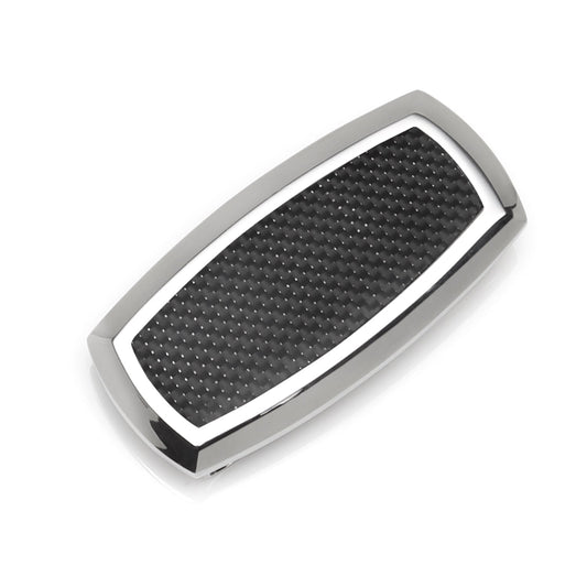 Stainless Steel Inlaid Black Carbon Fiber Money Clip - Concordia Style Boutique