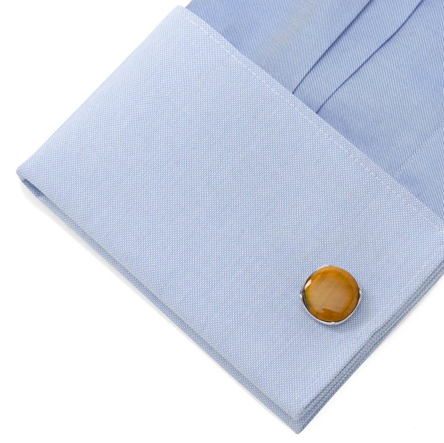 Sterling Silver Classic Formal Tigers Eye Cufflinks - Concordia Style Boutique