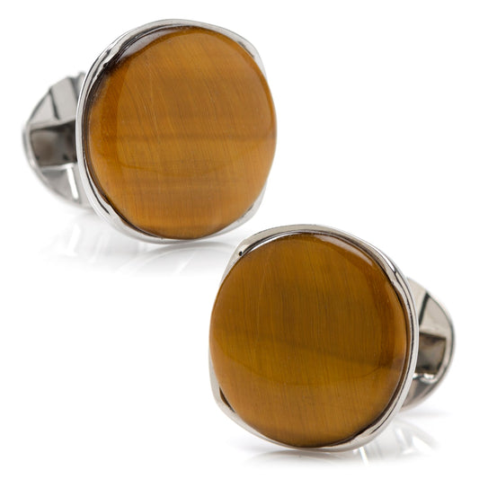 Sterling Silver Classic Formal Tigers Eye Cufflinks - Concordia Style Boutique
