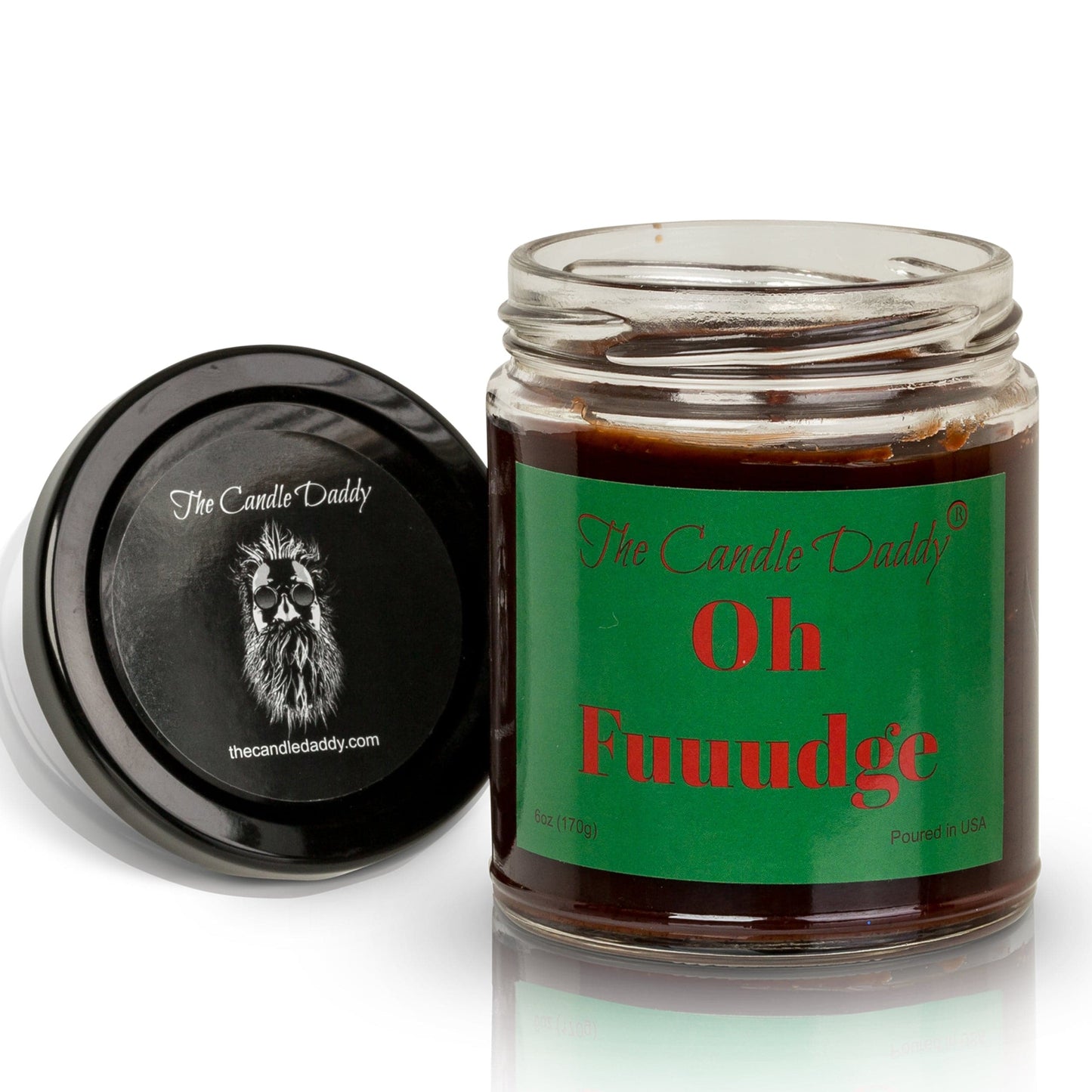 Oh Fuuudge Holiday Candle - Funny Chocolate Fudge Scented Candle - Funny Holiday Candle for Christmas, New Years - Long Burn Time, Holiday Fragrance, Hand Poured in USA - 6oz