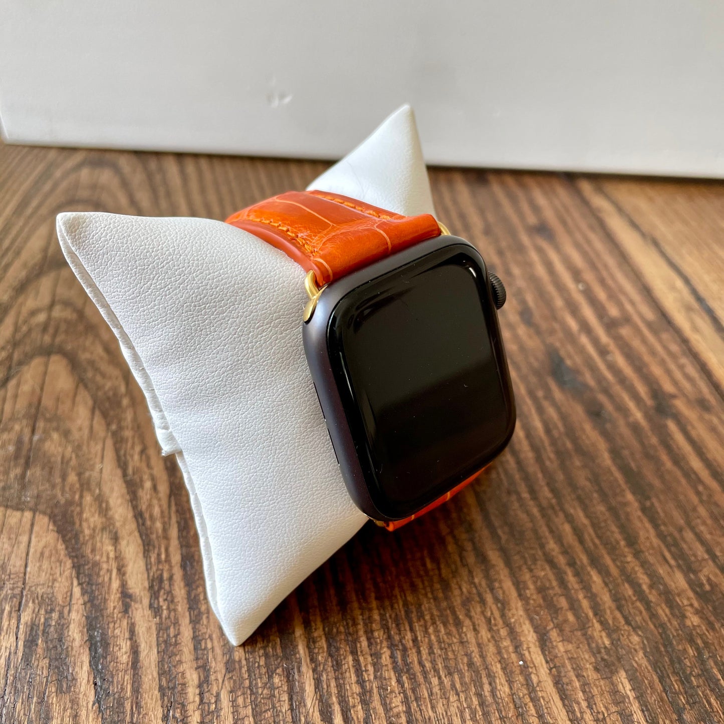 Apple Watch Band, Orange Glazed Alligator