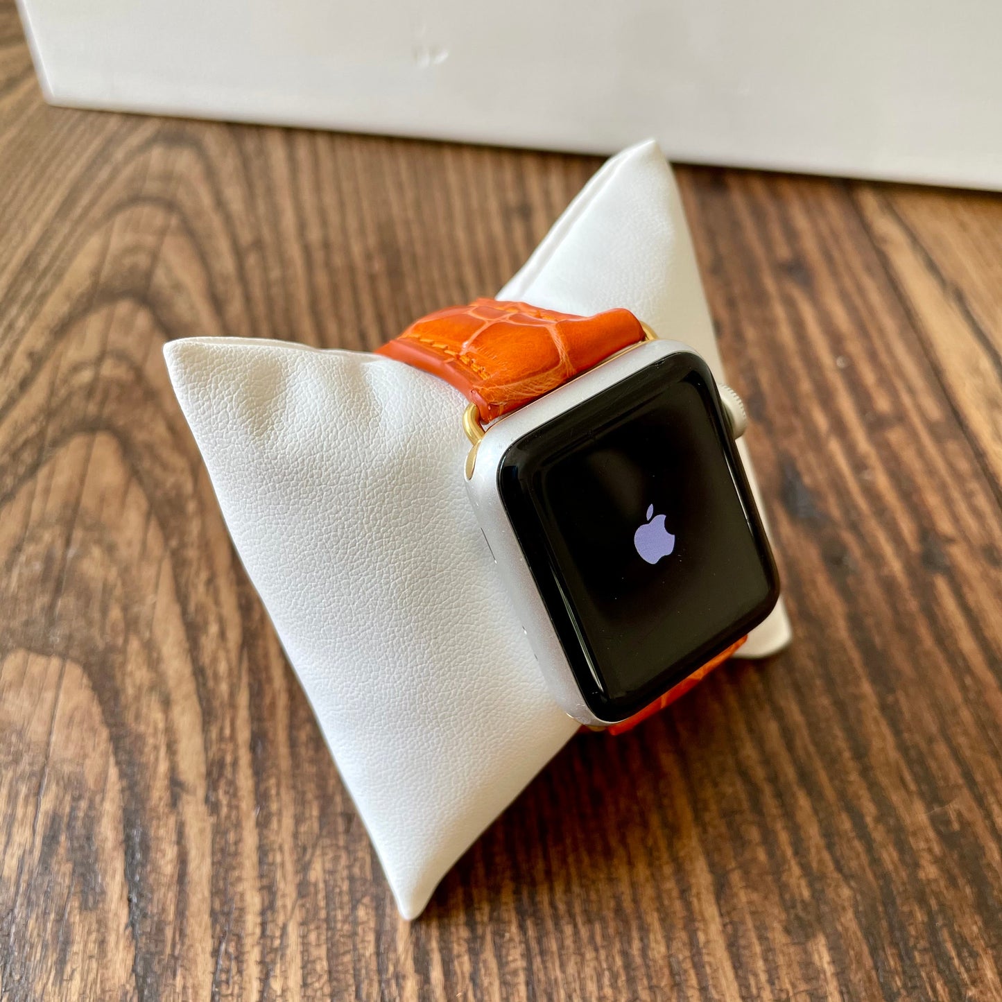 Apple Watch Band, Orange Glazed Alligator