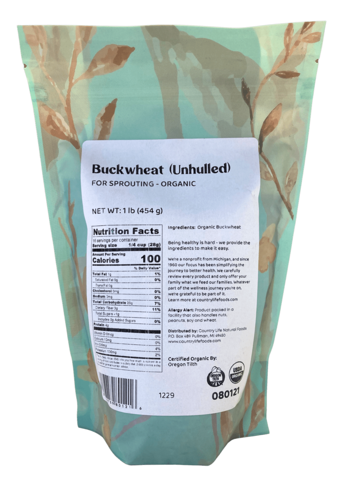 Buckwheat, Unhulled For Sprouting, Organic - Concordia Style Boutique