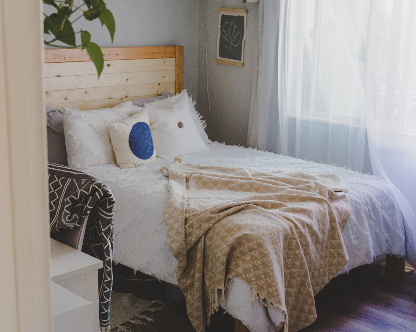 Organic Throw Blanket - Tan & Beige - Concordia Style Boutique