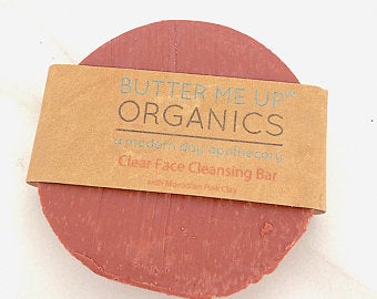 Organic Facial Bar / Organic Face Soap / Rose Clay Soap / Clay Soap Bar / Acne Face Soap / Gentle Face Wash - Concordia Style Boutique