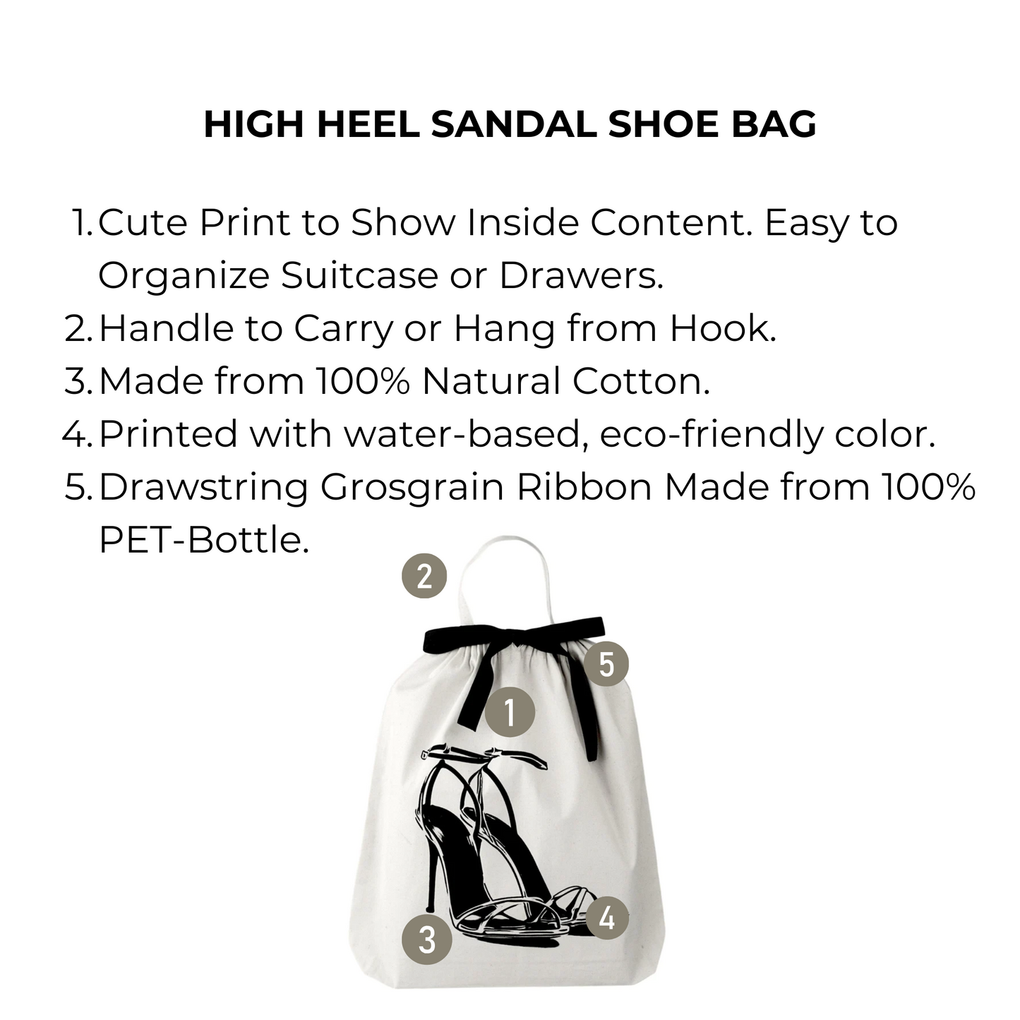 High Heel Sandal Shoe Bag, Cream - Concordia Style Boutique