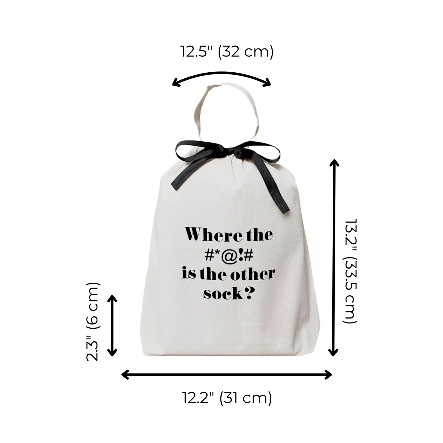 Where #*@!# Sock Bag, Cream - Concordia Style Boutique