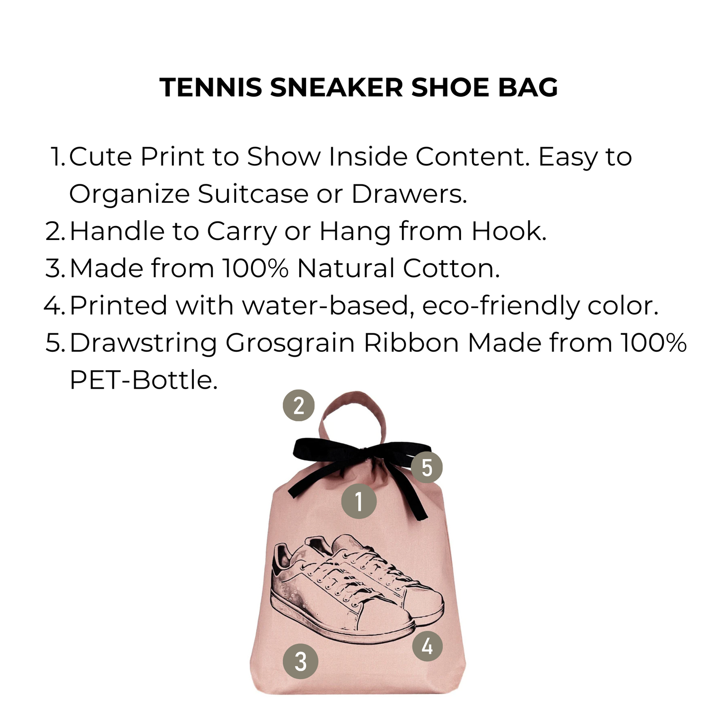 Tennis Sneaker Shoe Bag, Pink/Blush - Concordia Style Boutique
