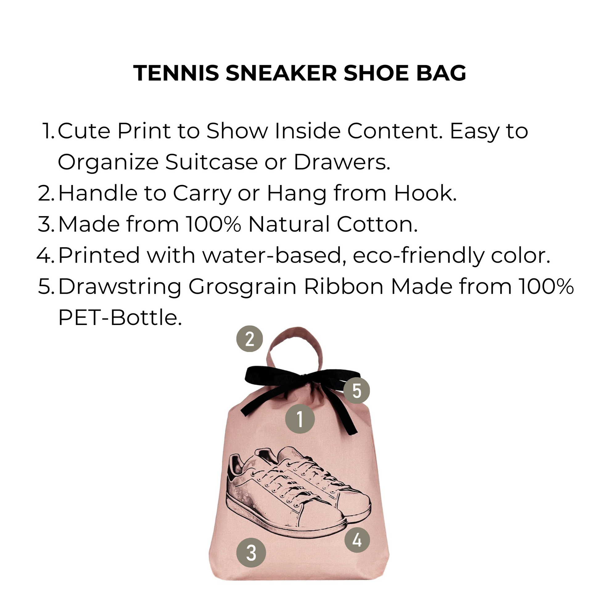 Tennis Sneaker Shoe Bag, Pink/Blush - Concordia Style Boutique