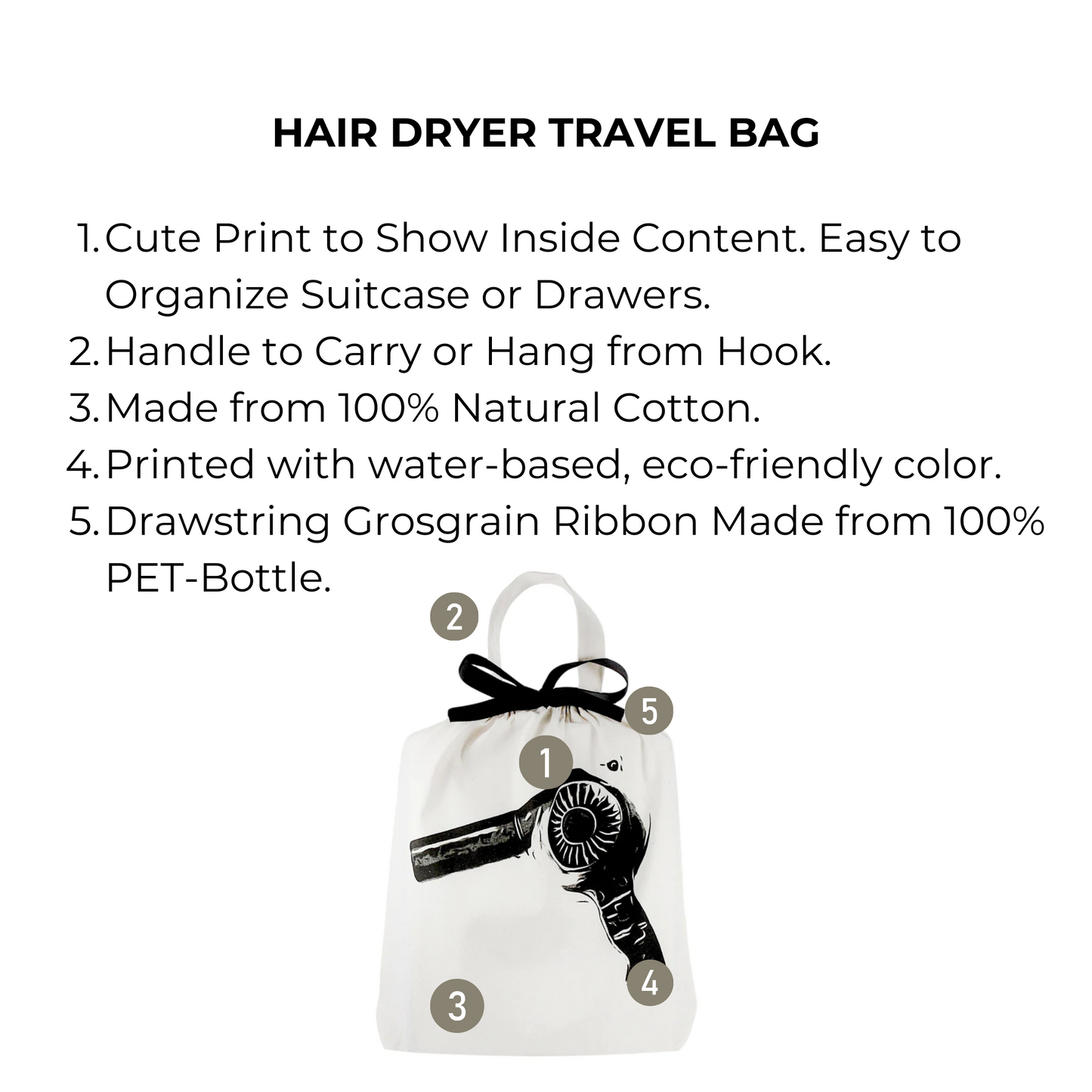 Hair Dryer Travel Bag, Cream - Concordia Style Boutique