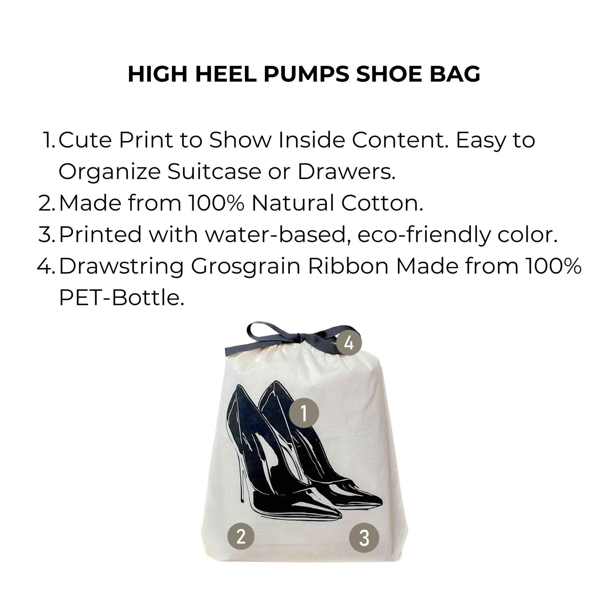 High Heel Pumps Shoe Bag, Cream - Concordia Style Boutique