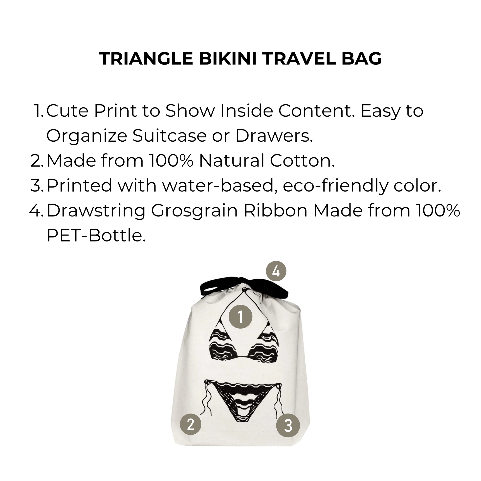 Triangle Bikini Travel Bag, Cream - Concordia Style Boutique