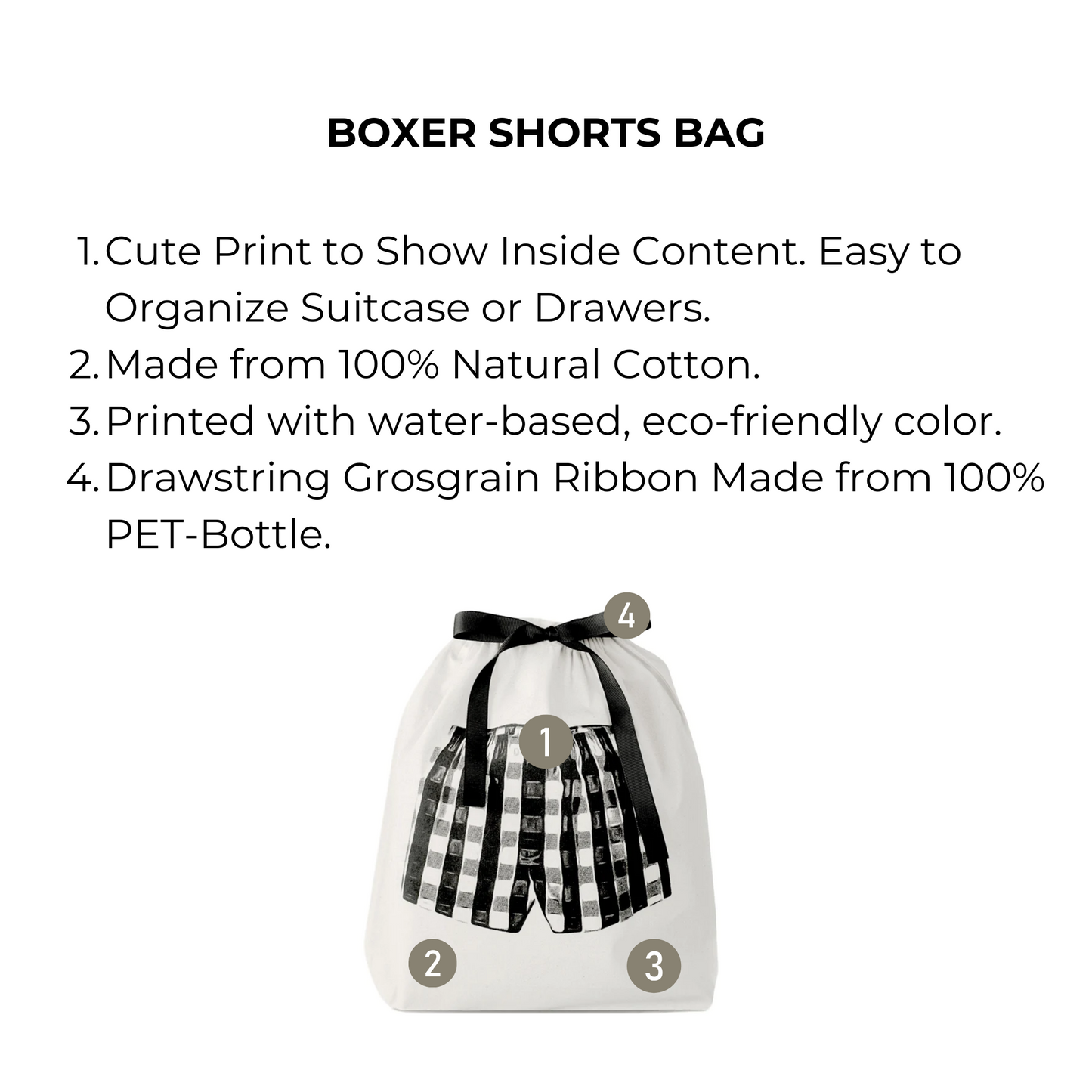 Boxer Shorts Bag, Cream - Concordia Style Boutique