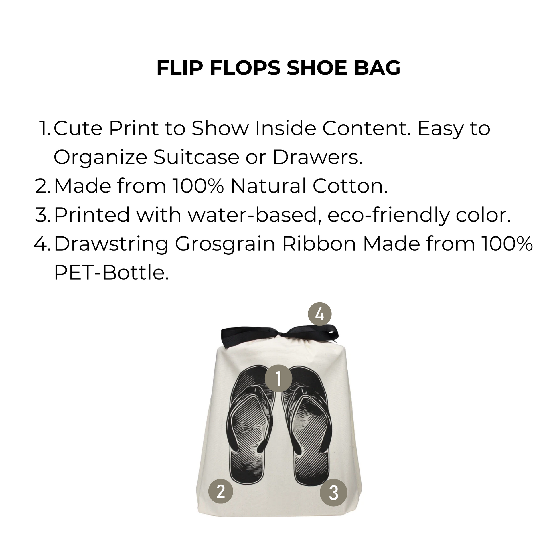 Flip Flops Shoe Bag, Cream - Concordia Style Boutique