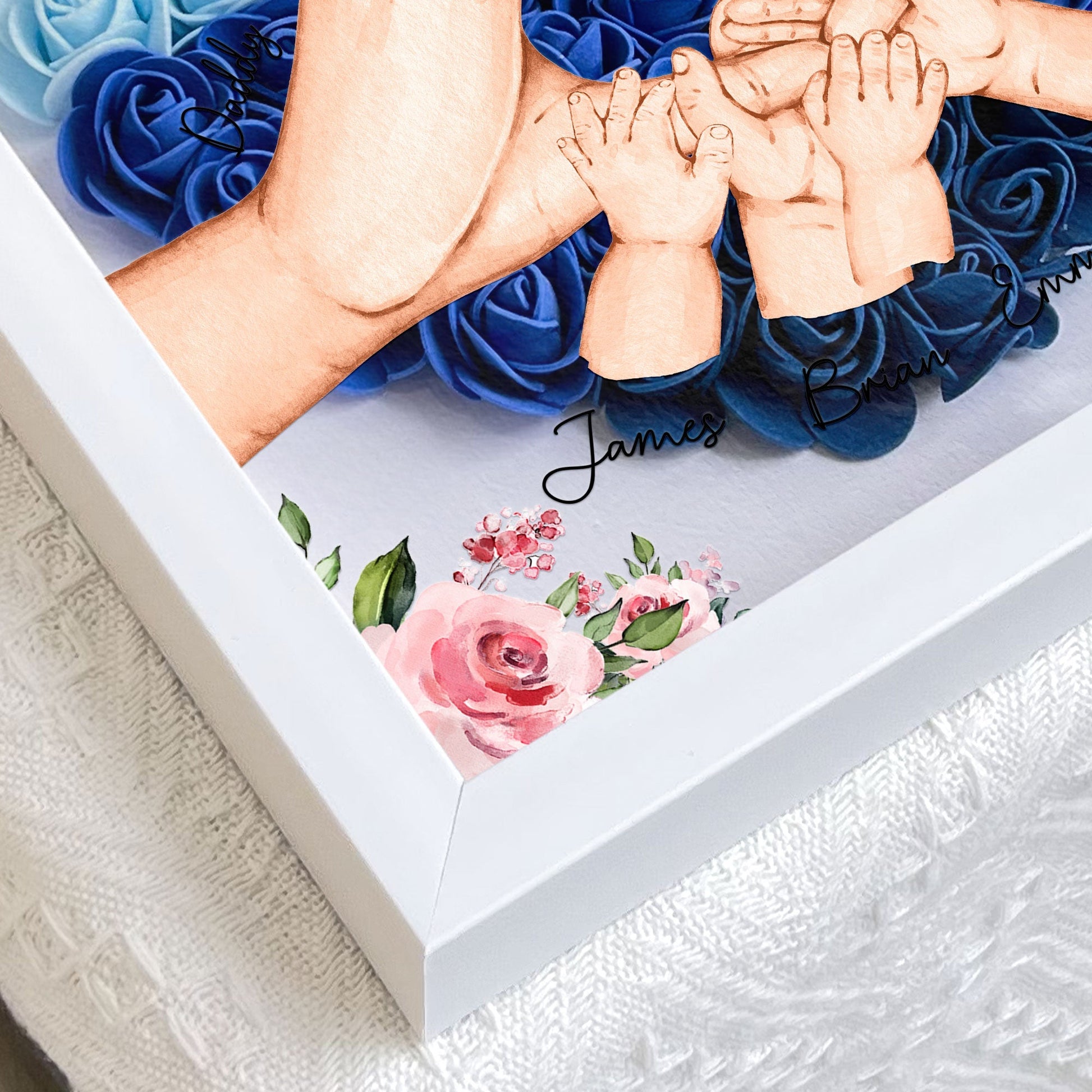 Personalized Flower Shadow Box - "Our Family Hands " - Personalized Gift - Premium Flower Shadow Box from Concordia Style Boutique - Just $33.36! Shop now at Concordia Style Boutique