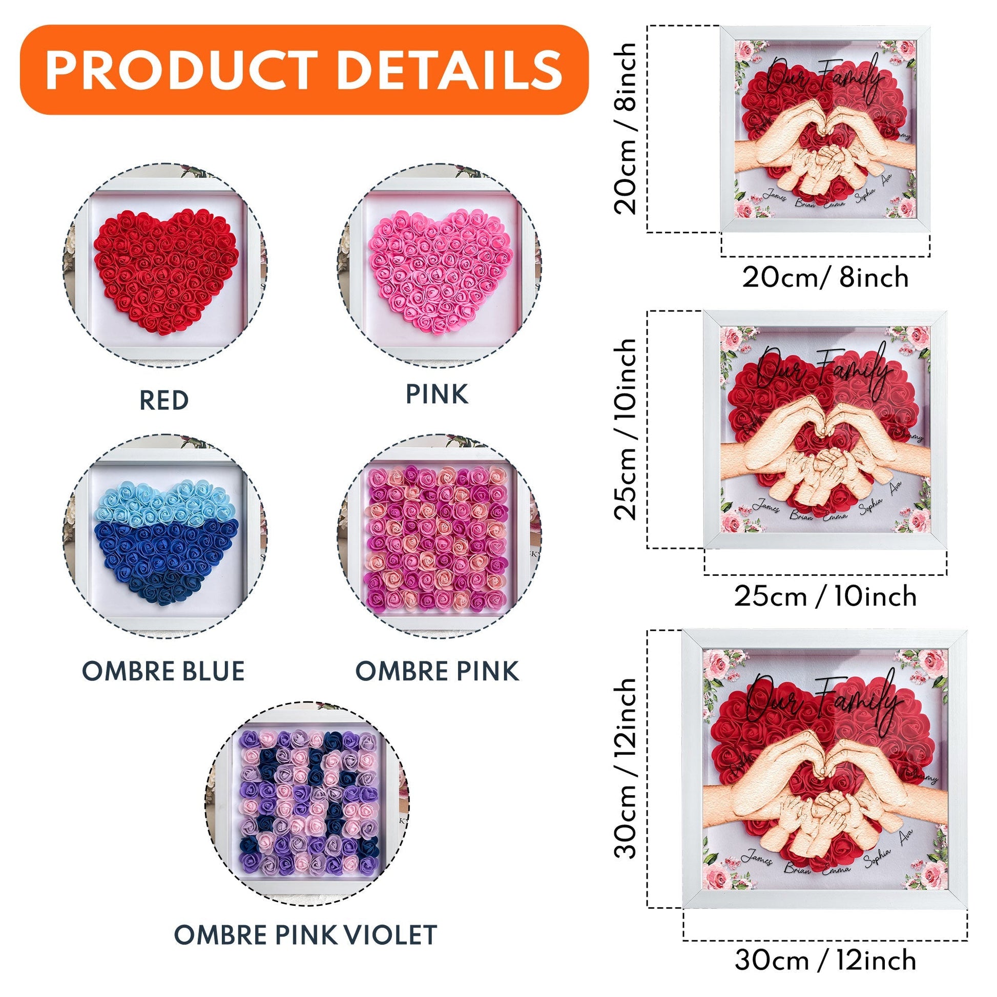 Personalized Flower Shadow Box - "Our Family Hands " - Personalized Gift - Premium Flower Shadow Box from Concordia Style Boutique - Just $33.36! Shop now at Concordia Style Boutique