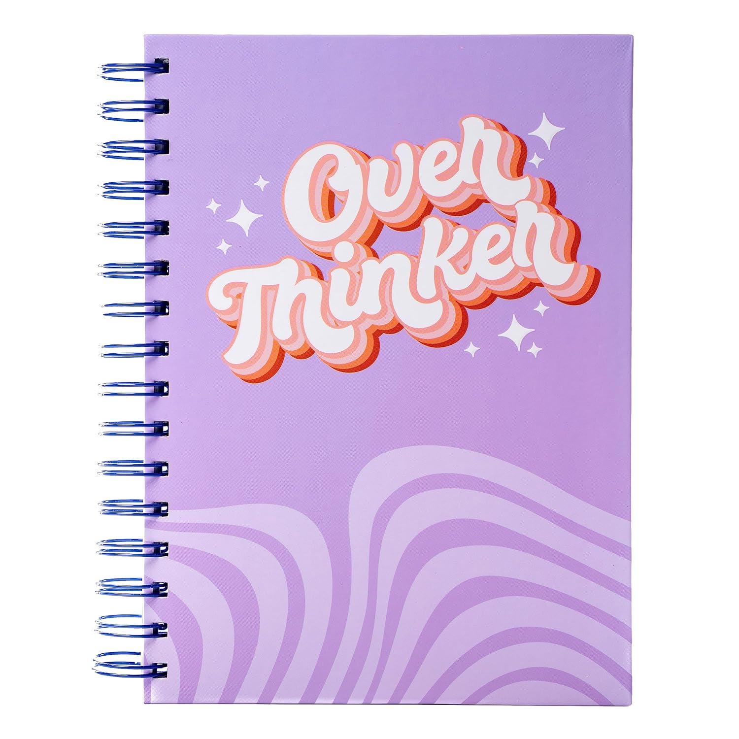 Overthinker Spiral Bound Notebook | Reflective Cover Journal | Retro Violet - Premium Notebook from The Bullish Store - Just $12.95! Shop now at Concordia Style Boutique