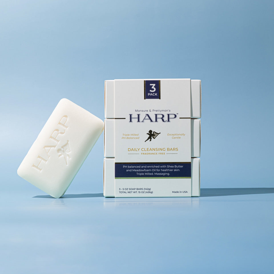 HARP pH-Balanced Body Wash Bar - Extra Gentle For Dry or Sensitive Skin + Shea Butter-Borage oil- Meadowfoam | Non-Comedogenic | Soap-Free, Lye-Free. FRAGRANCE FREE (No Masking agents added)