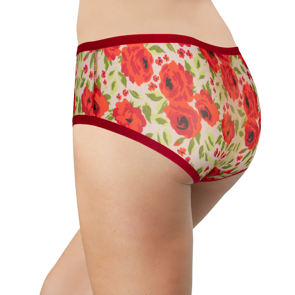 Floral All-Over Mesh Hipster