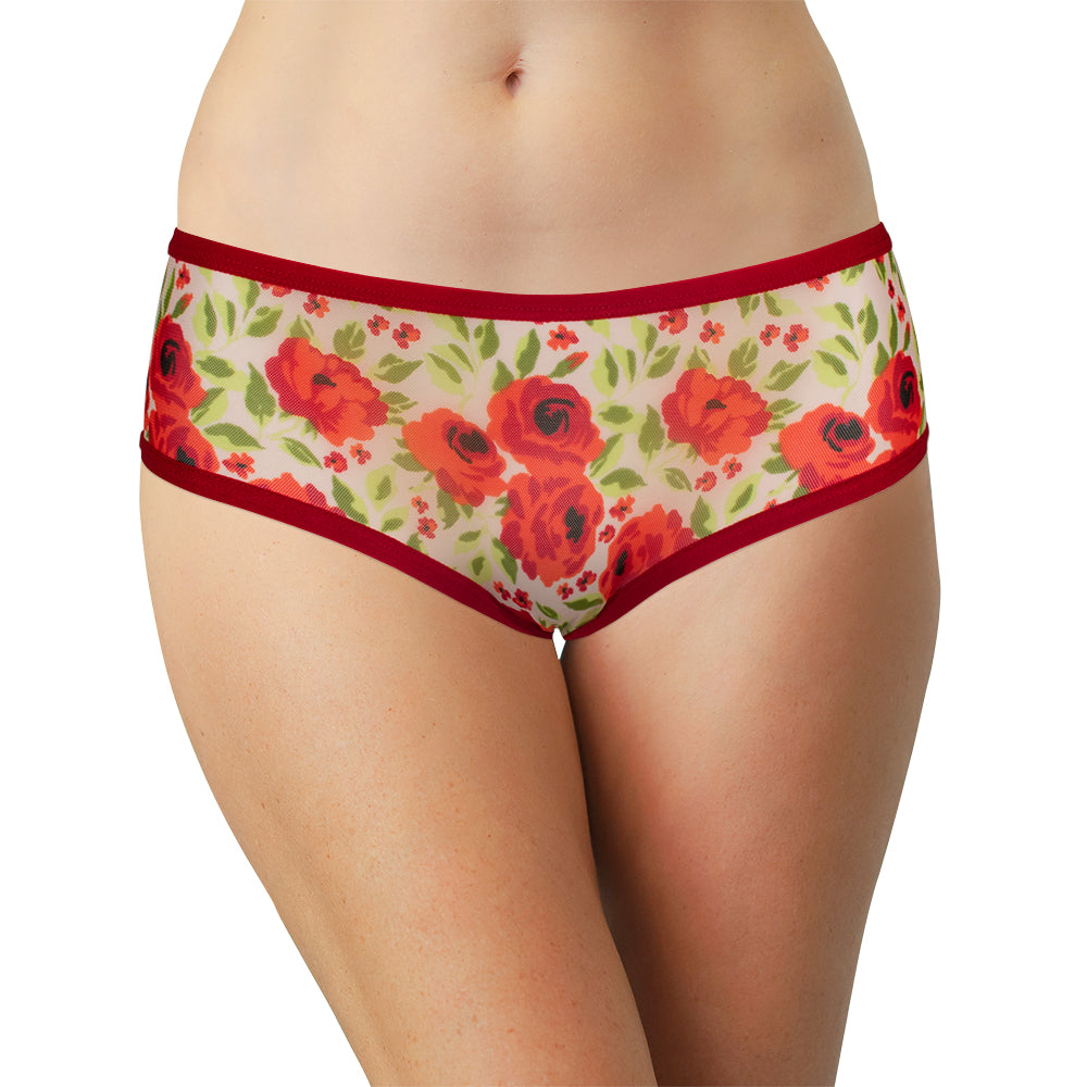 Floral All-Over Mesh Hipster