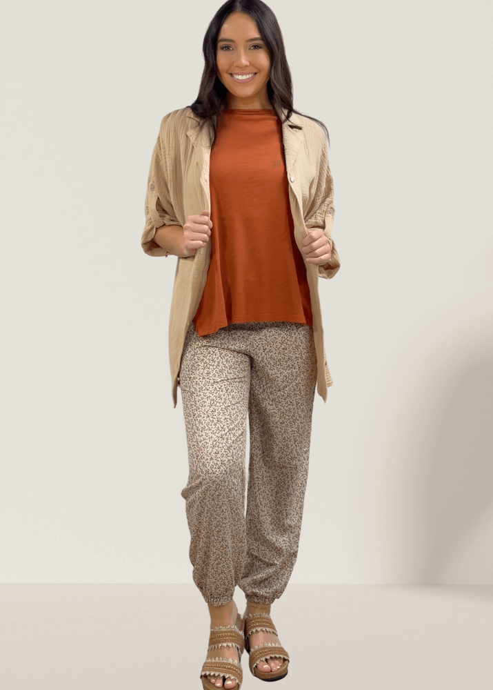 Aubree Cotton Garment Dyed Slub Top in Gingerbread - Concordia Style Boutique