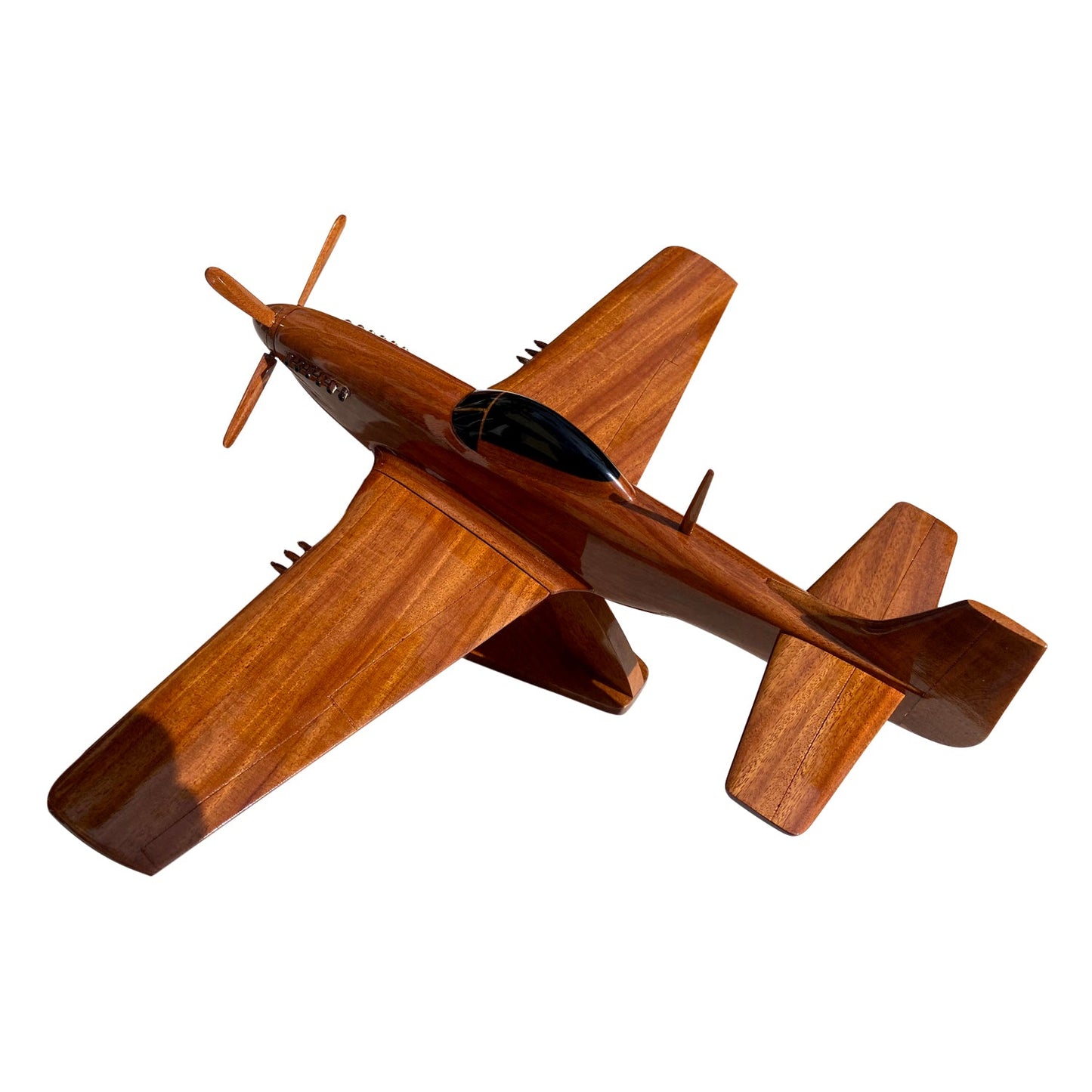 P51 Mustang Mahogany Wood Desktop Airplane Model