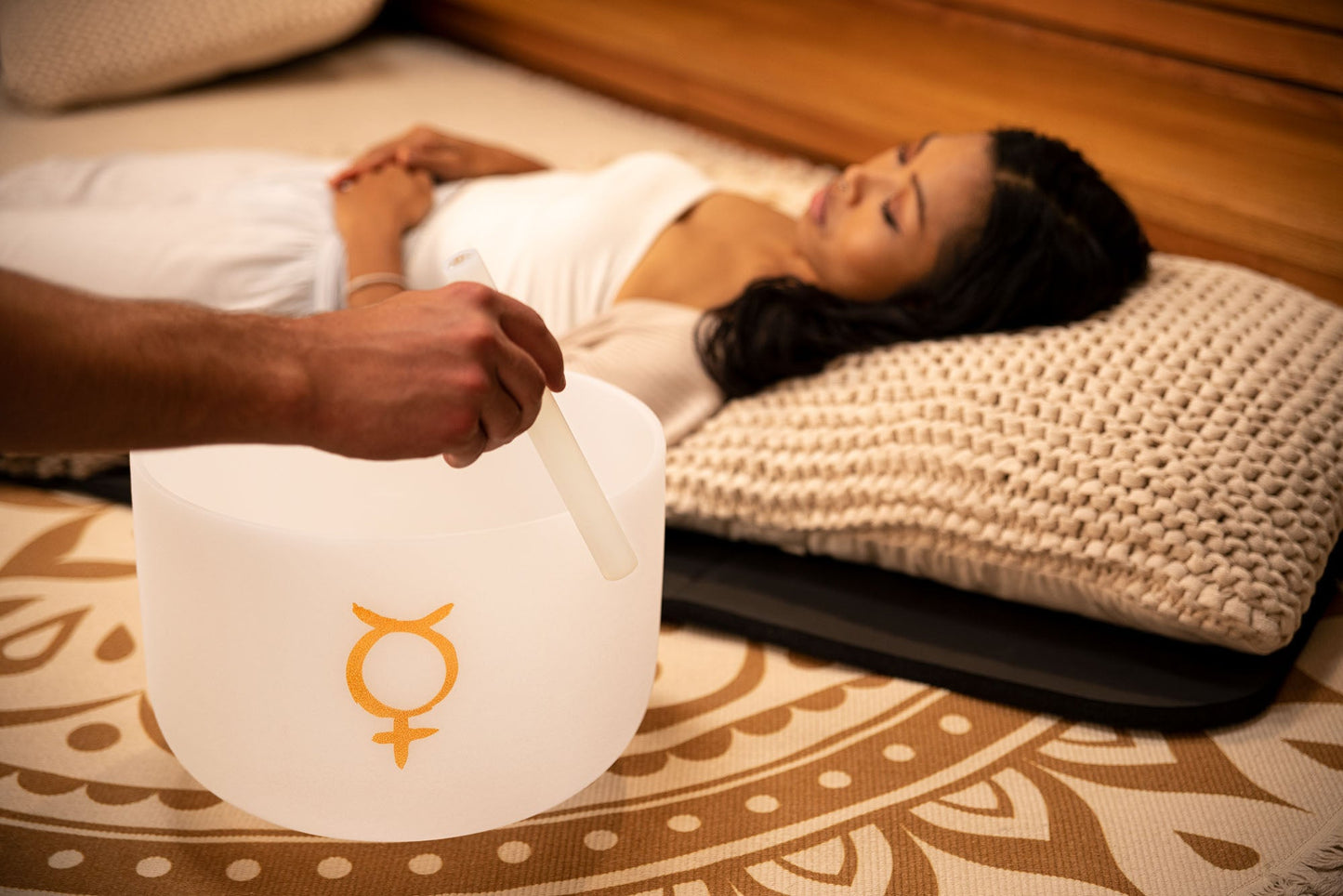 12" Planetary Tuned Crystal Singing Bowl, Mercury 141.27 Hz