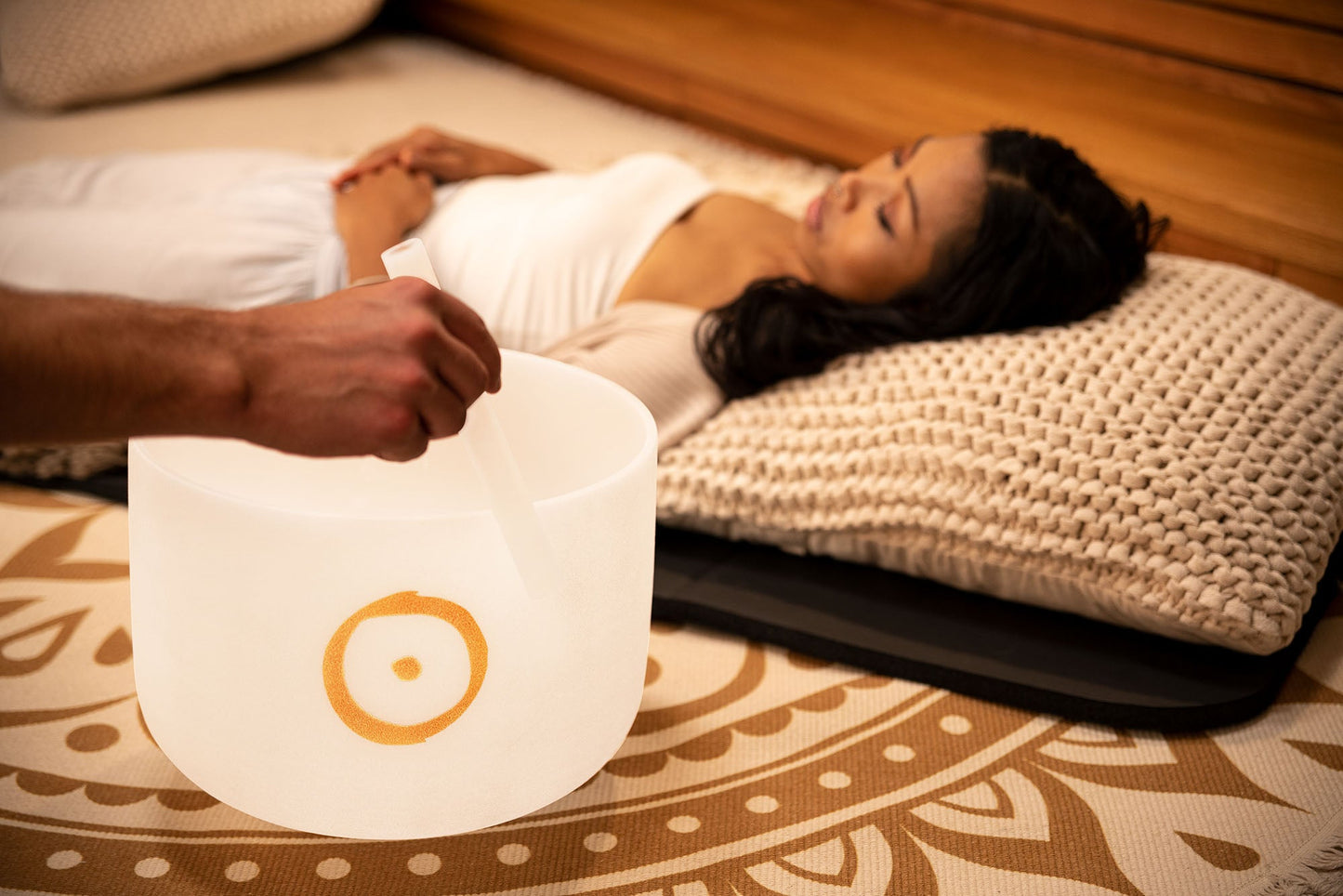 12" Planetary Tuned Crystal Singing Bowl, Sun 126.22 Hz