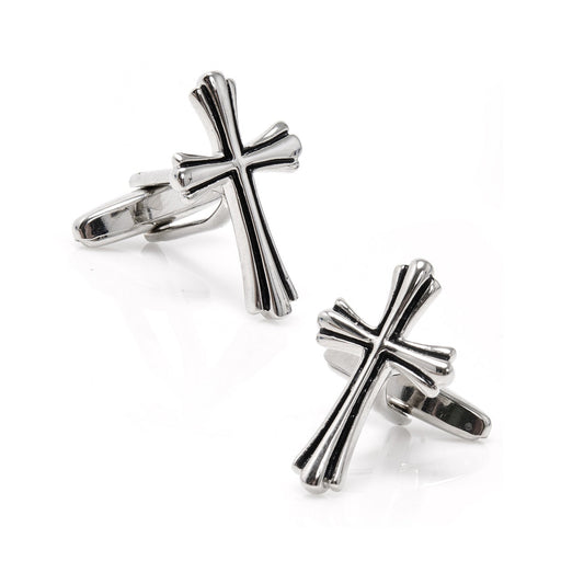 Silver Cross Cufflinks - Concordia Style Boutique