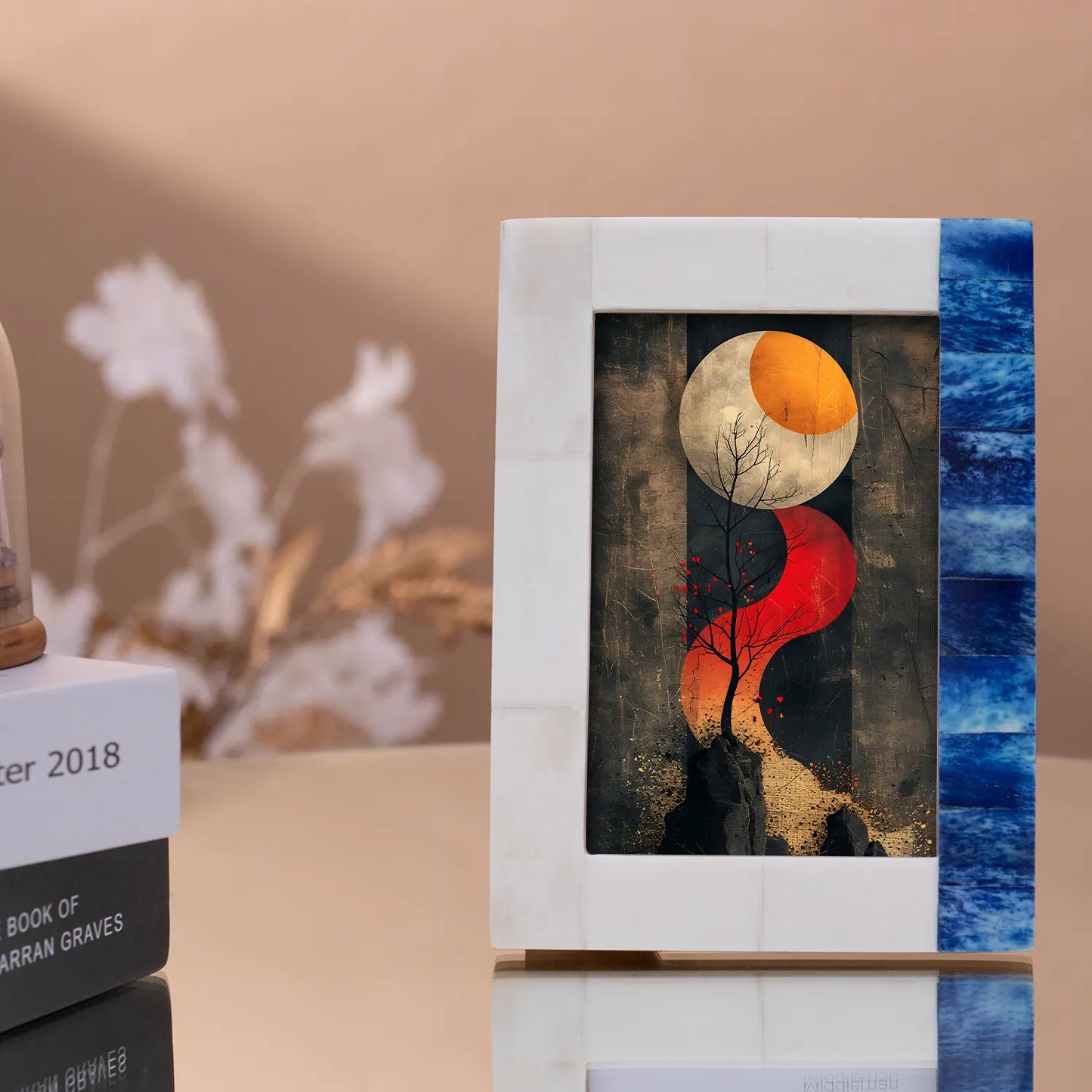 Plain White & Blue Bone Inlay Picture Frame - 4x6 & 5x7 - Concordia Style Boutique