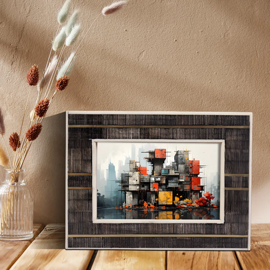 Horn Inlay & Resin Inlay Shagrin Picture Photo Frames Brown, 4x6 5x7 - Concordia Style Boutique