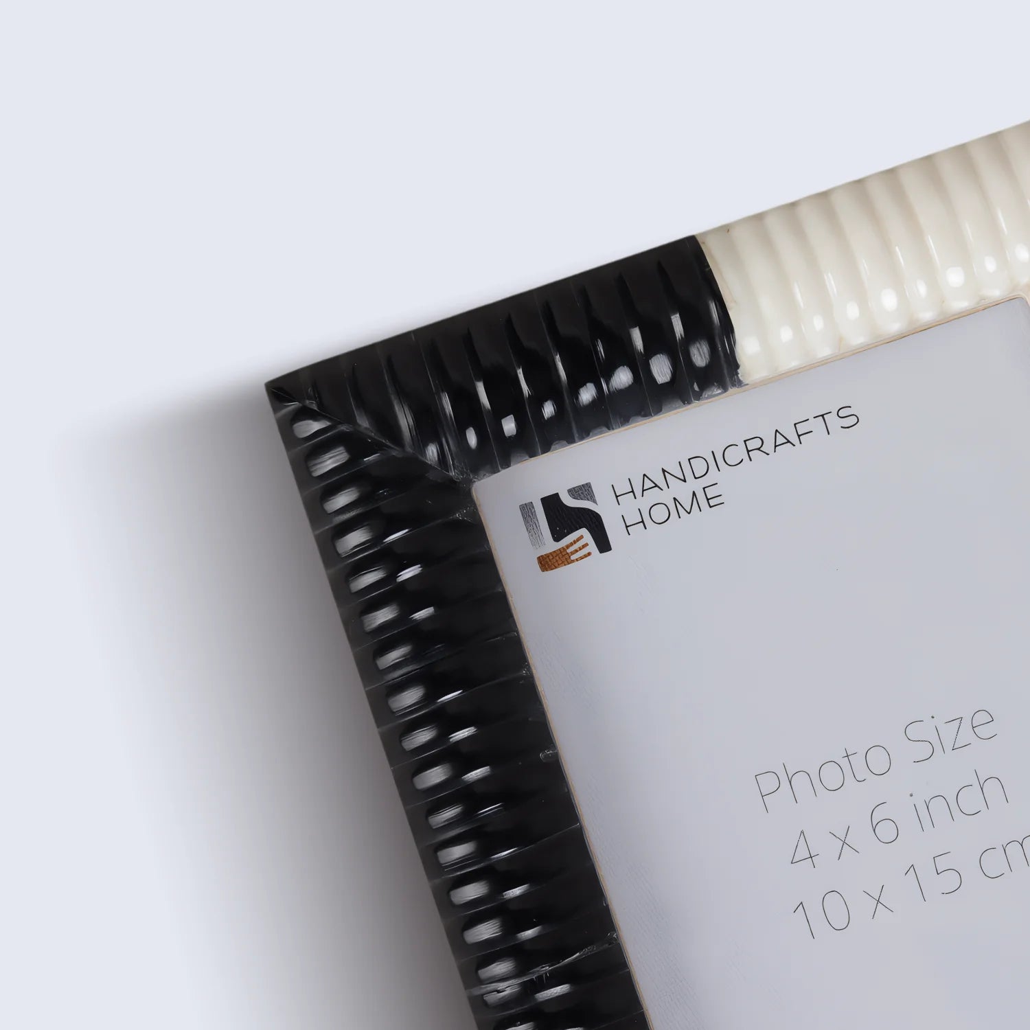 Ridged Black & White Bone & Resin Inlay Picture Frame- 4x6 & 5x7 - Concordia Style Boutique