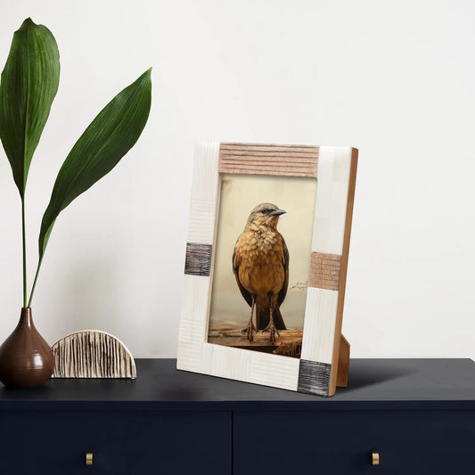 Horn, Wood & Bone Inlay Handmade Neutral Picture Frames - 4x6, 5x7 - Concordia Style Boutique
