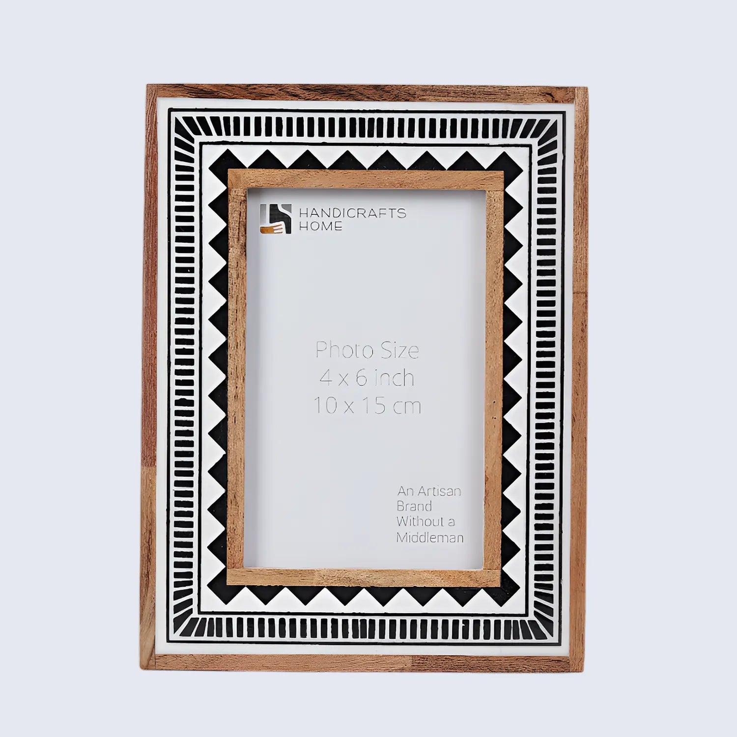 Wood Resin Inlay Handmade Black & White Geometric Picture Frame – 4x6, 5x7 - Concordia Style Boutique