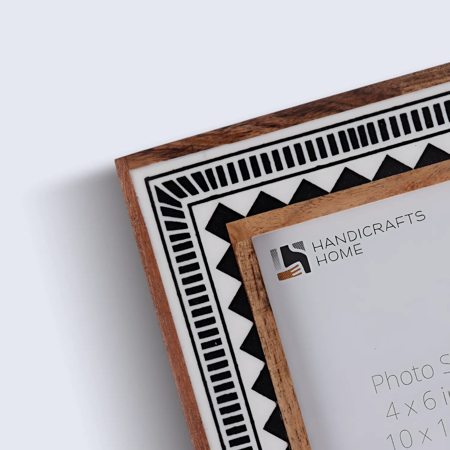 Wood Resin Inlay Handmade Black & White Geometric Picture Frame – 4x6, 5x7 - Concordia Style Boutique