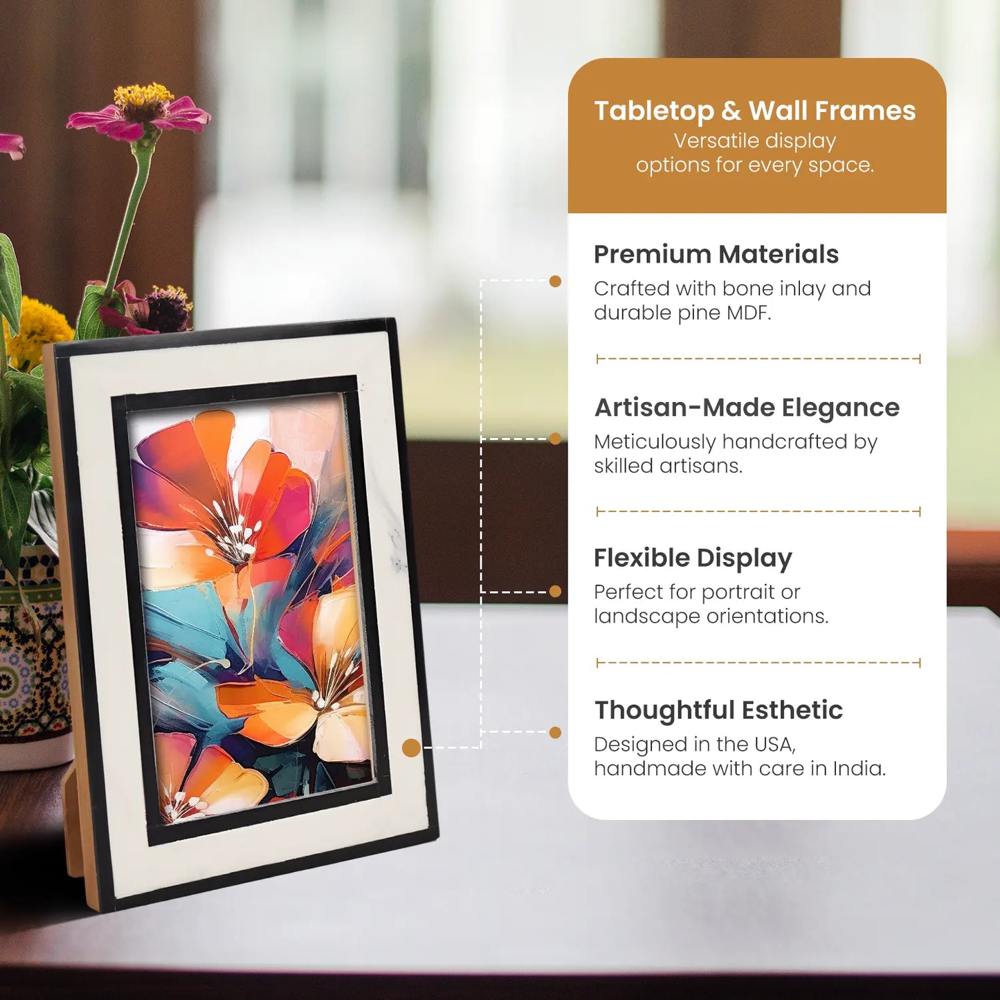 Resin Inlay Frame – Black & White in 4x6 & 5x7 - Concordia Style Boutique