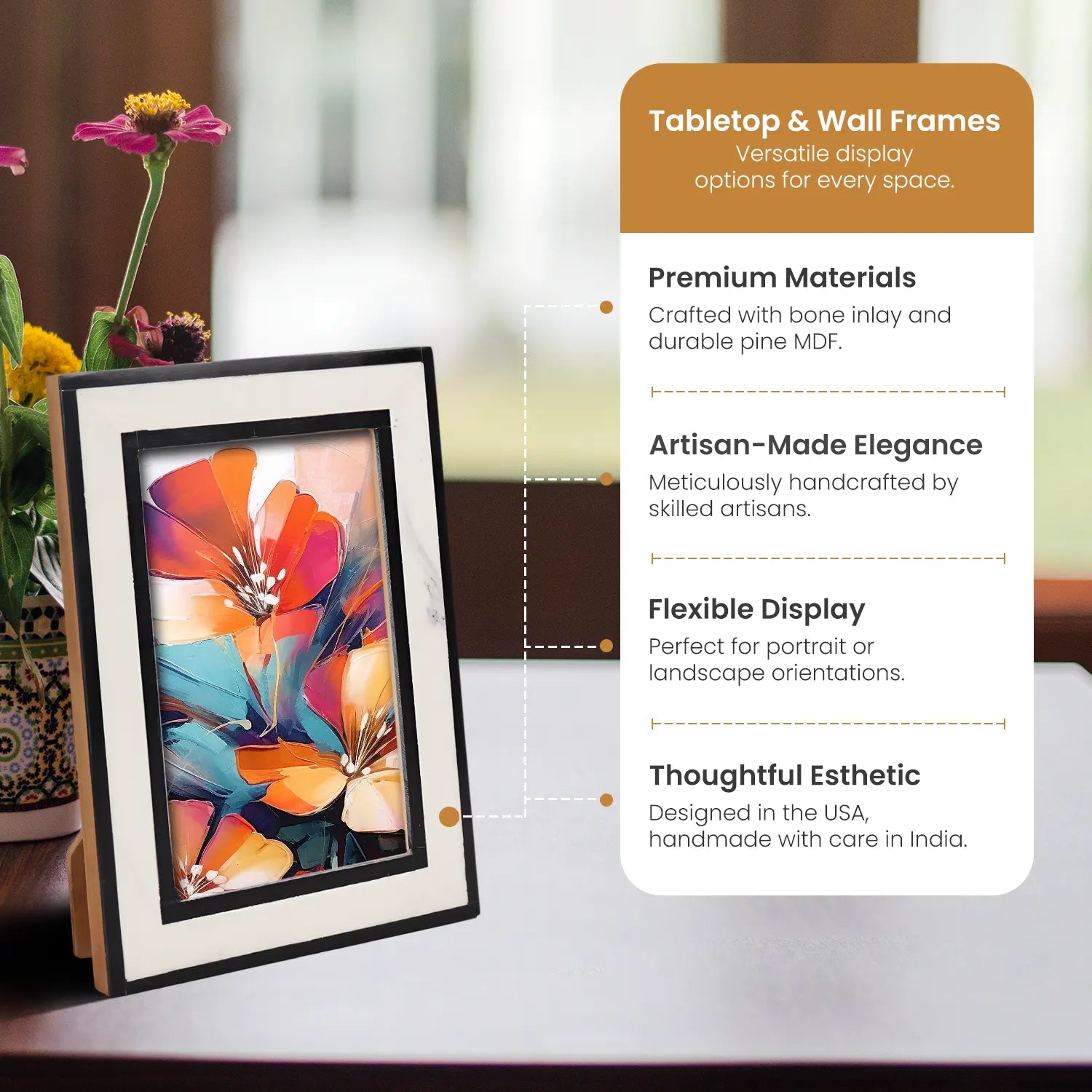 Resin Inlay Frame – Black & White in 4x6 & 5x7 - Concordia Style Boutique