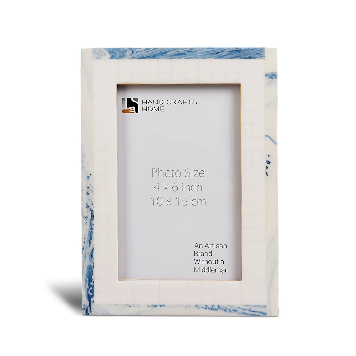 Resin Inlay Marbled pattern White & Blue Picture Frame - Concordia Style Boutique