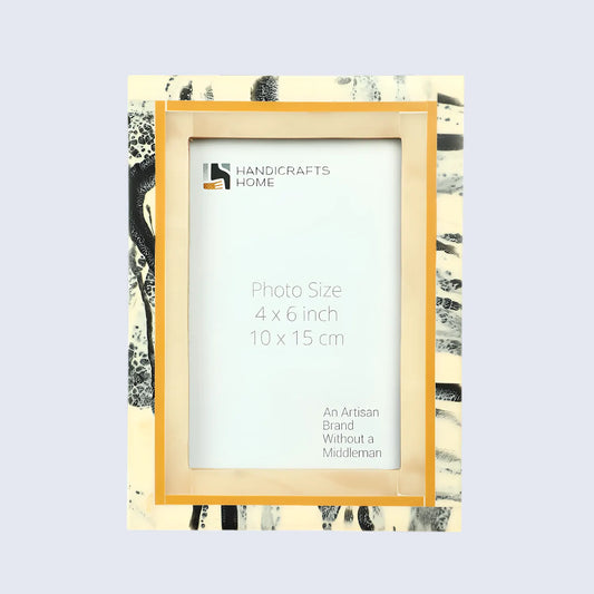 Ivory Abstract Ink Resin Inlay Picture Frame in 4x6 & 5x7 - Concordia Style Boutique