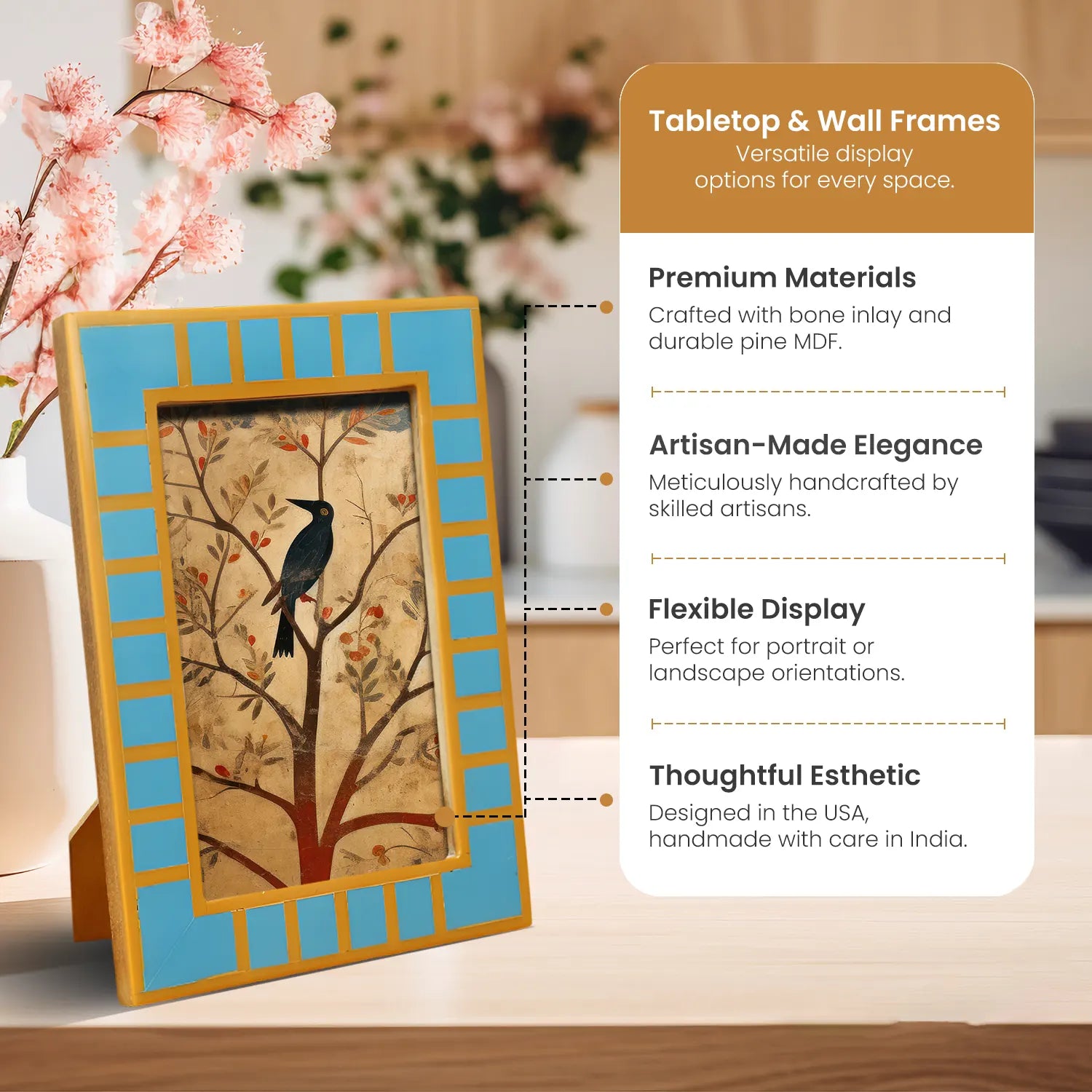 Turquoise Square Resin Inlay Picture Frame 4x6 & 5x7 - Concordia Style Boutique