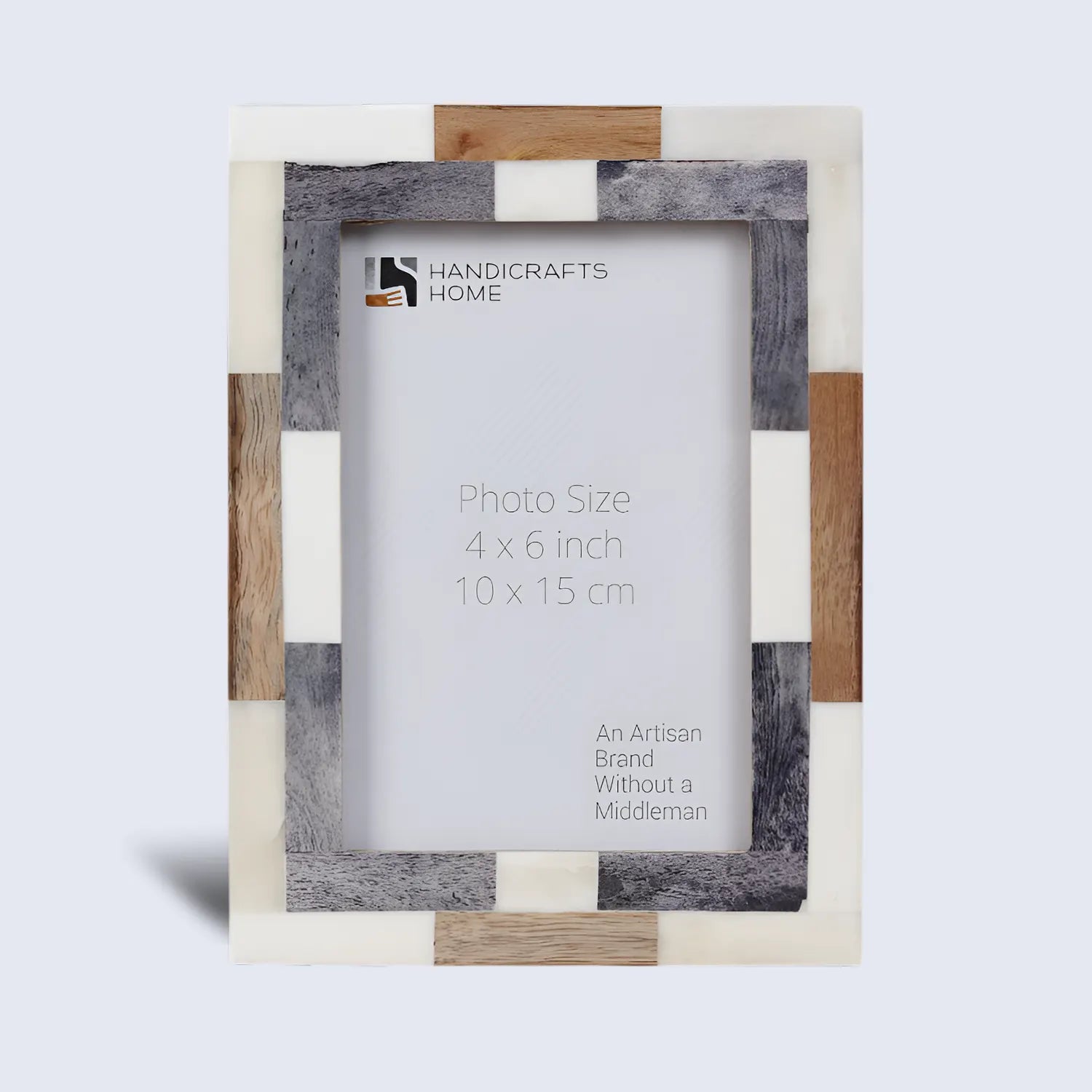 Wood & Bone Inlay Woodstrip Tile Picture Photo Frame in 4x6, 5x7 - Concordia Style Boutique