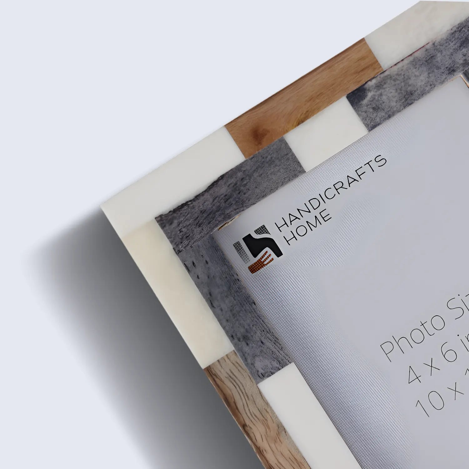 Wood & Bone Inlay Woodstrip Tile Picture Photo Frame in 4x6, 5x7 - Concordia Style Boutique