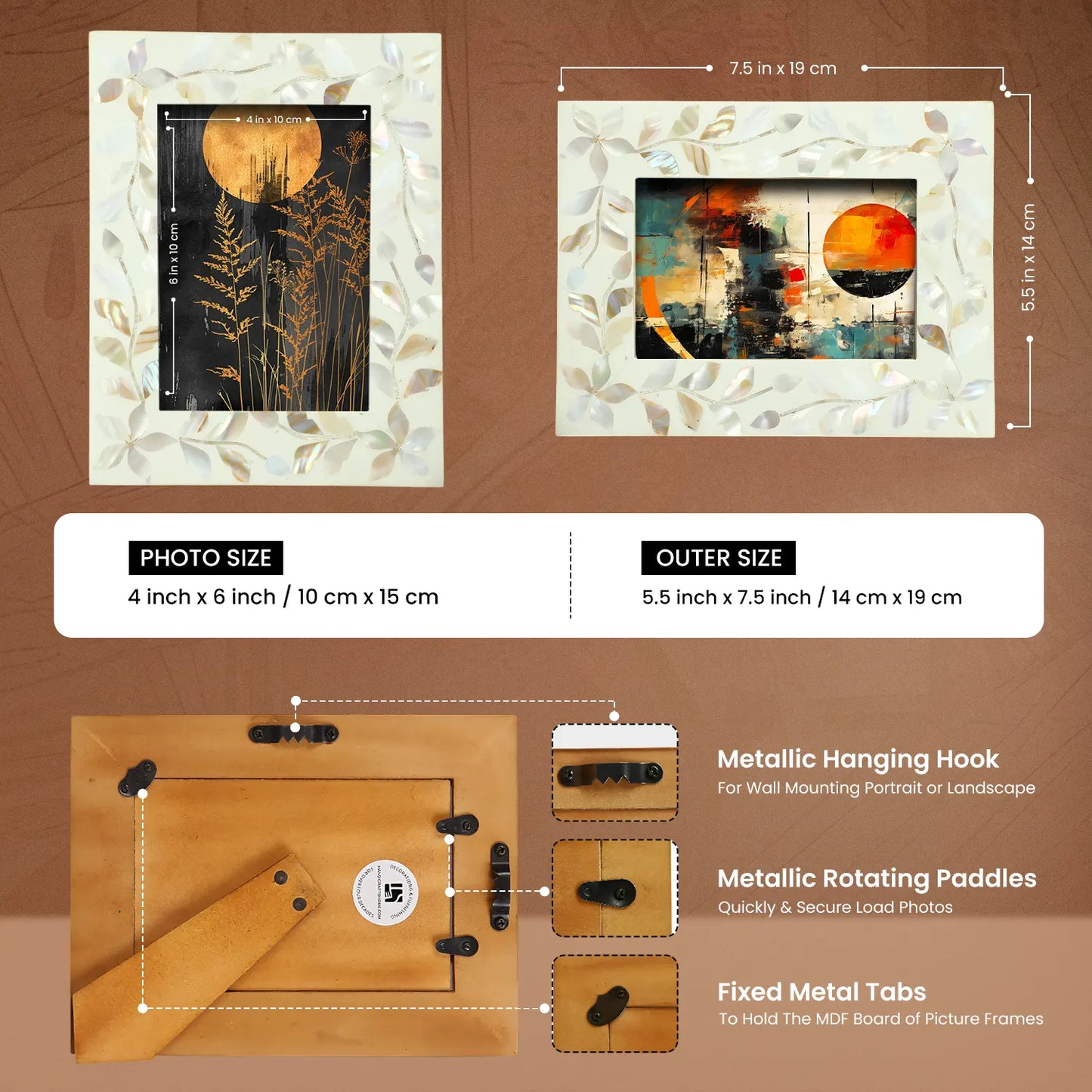 Alhambra Blanca Mother of Pearl & Resin Inlay Picture Frame - Concordia Style Boutique