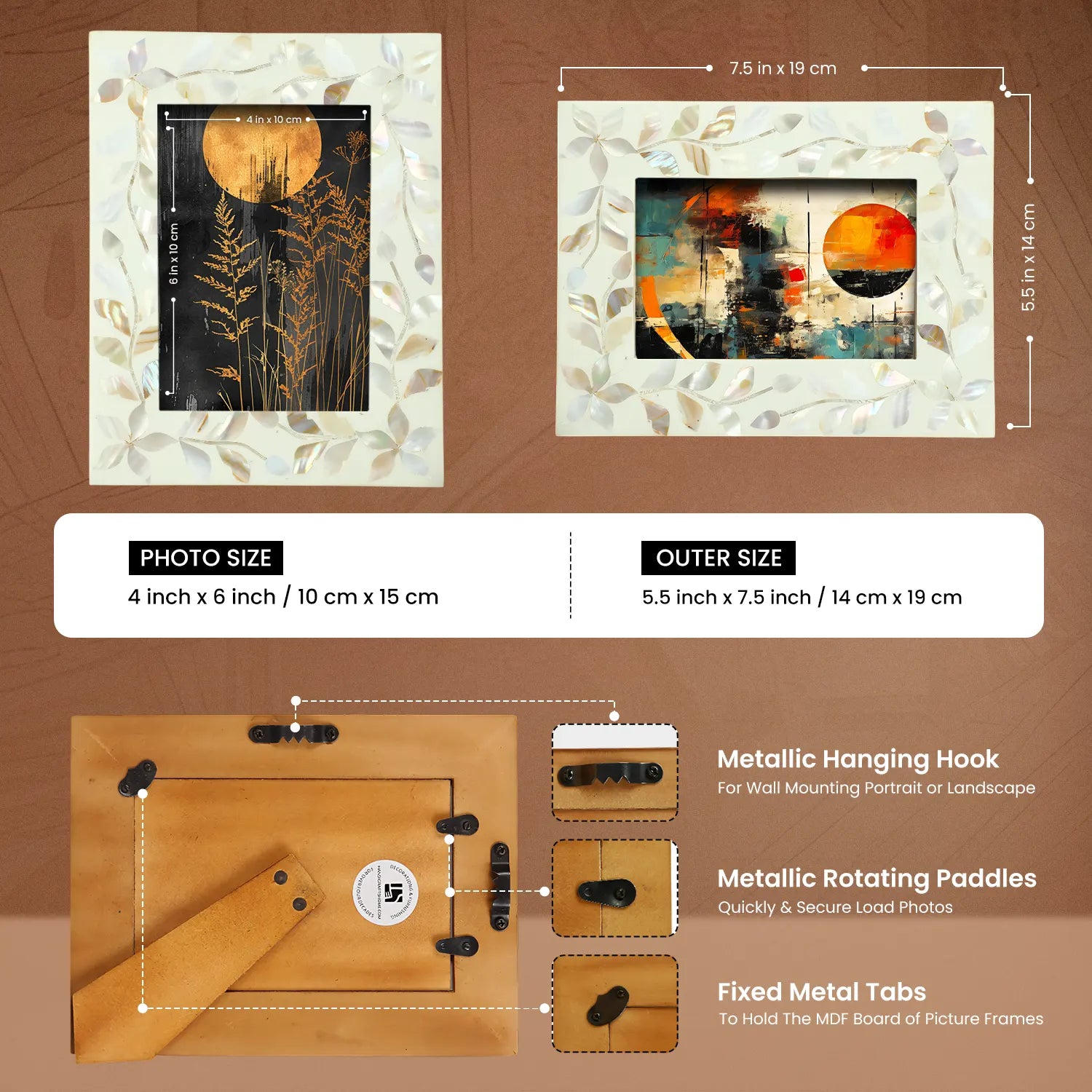 Alhambra Blanca Mother of Pearl & Resin Inlay Picture Frame - Concordia Style Boutique