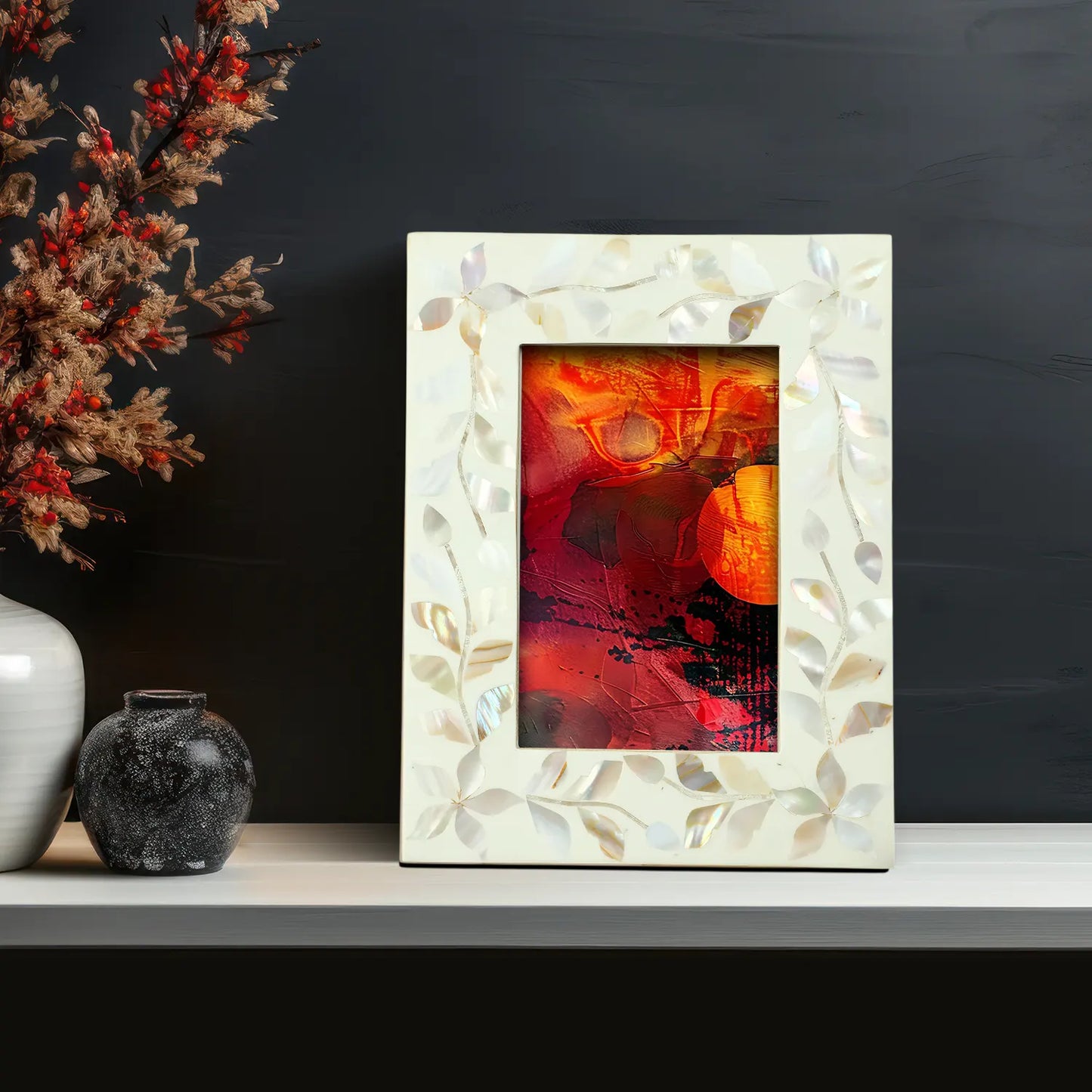Alhambra Blanca Mother of Pearl & Resin Inlay Picture Frame - Concordia Style Boutique