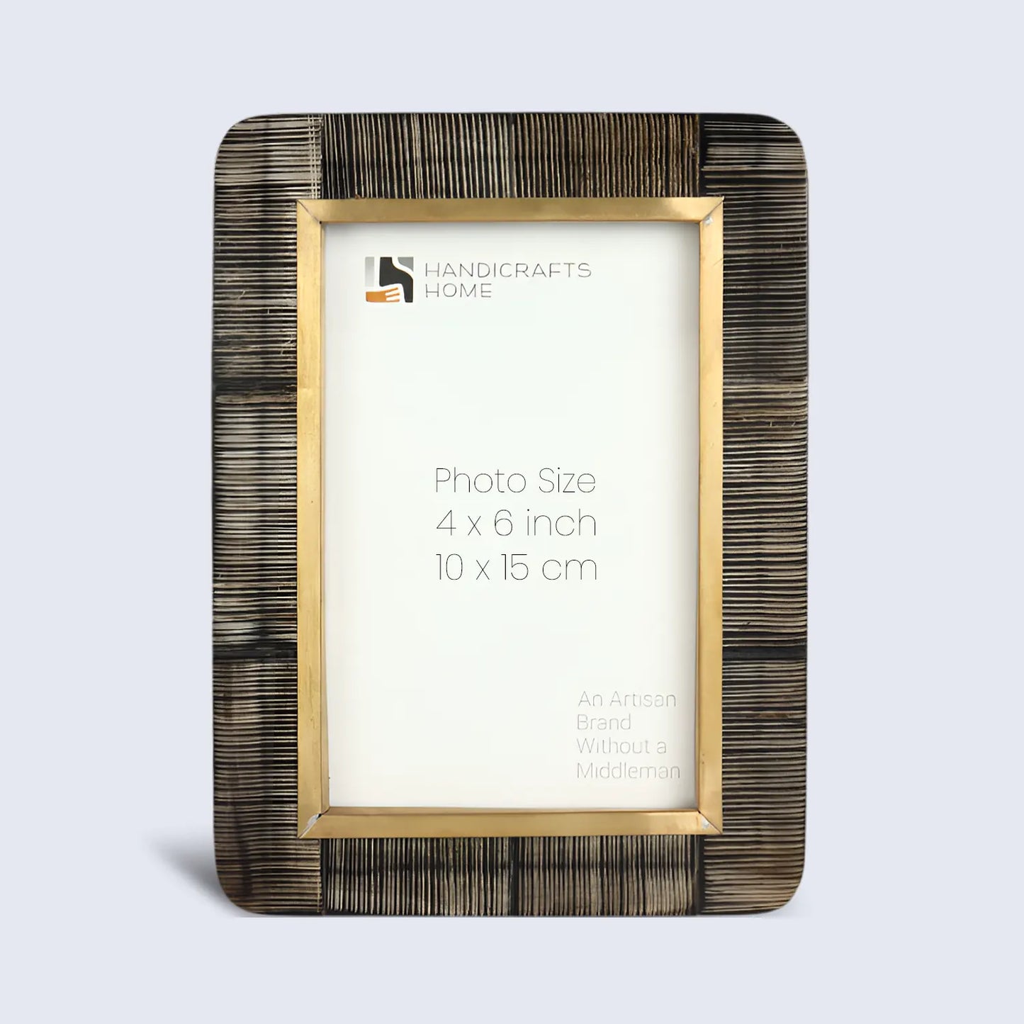 Horn Inlay Shagrin Picture Photo Frames Brown - Rounded Corners, 4x6 5x7 - Concordia Style Boutique